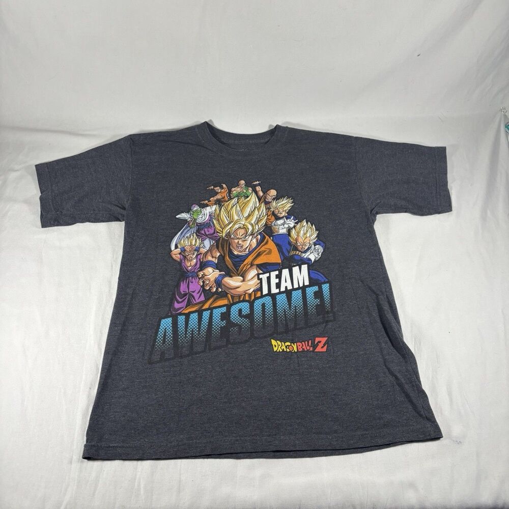 Dragon Ball Z Team Awesome Tee L Charcoal Heather